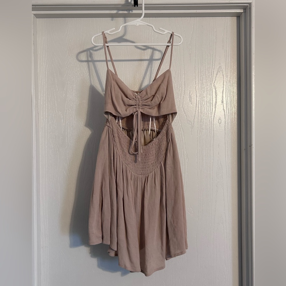 MARBLE | Tan Strappy Dress | Size Small
